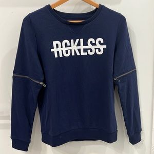 Small, Navy Blue - Women’s Crewneck from Young&Reckless